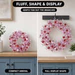 VALENTINE WREATHS FOR FRONT DOOR – HEART & BERRY FLORAL WREATH FOR VALENTINE’S DAY DÉCOR - 7