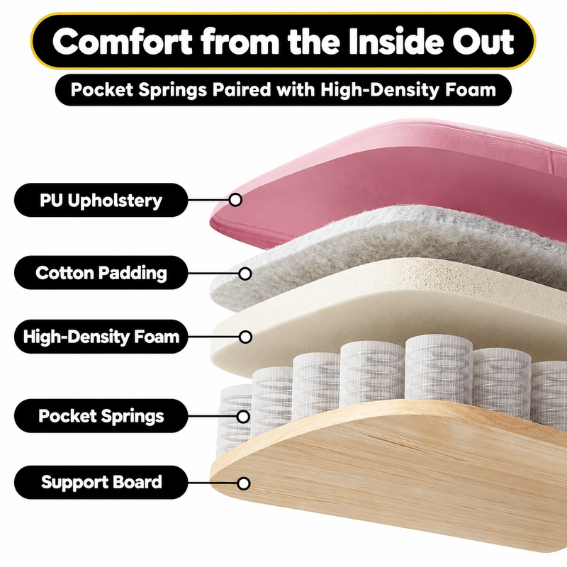 Pink Gaming Chairs – High-Back Reclining Styles with Footrest & Lumbar Support - 7