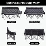 Oversized Padded 3-Person Folding Camping Loveseat Chair – Heavy Duty Outdoor Seating - 7