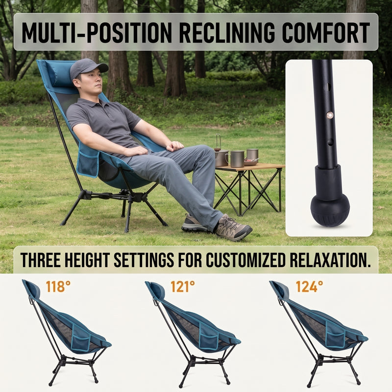 Ultra-Compact High Back Folding Camping Chair – Lightweight & Portable - 7
