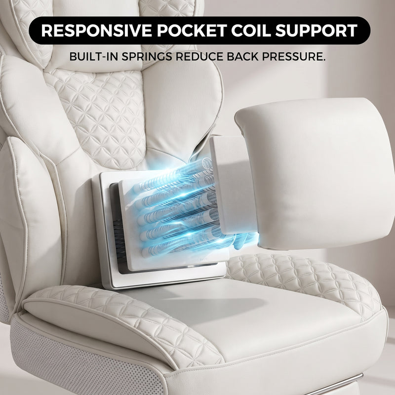 Big & Tall Office Chair with Footrest – Reclining Ergonomic Executive Chair, Wide Memory-Foam Seat, Adjustable Height - 7