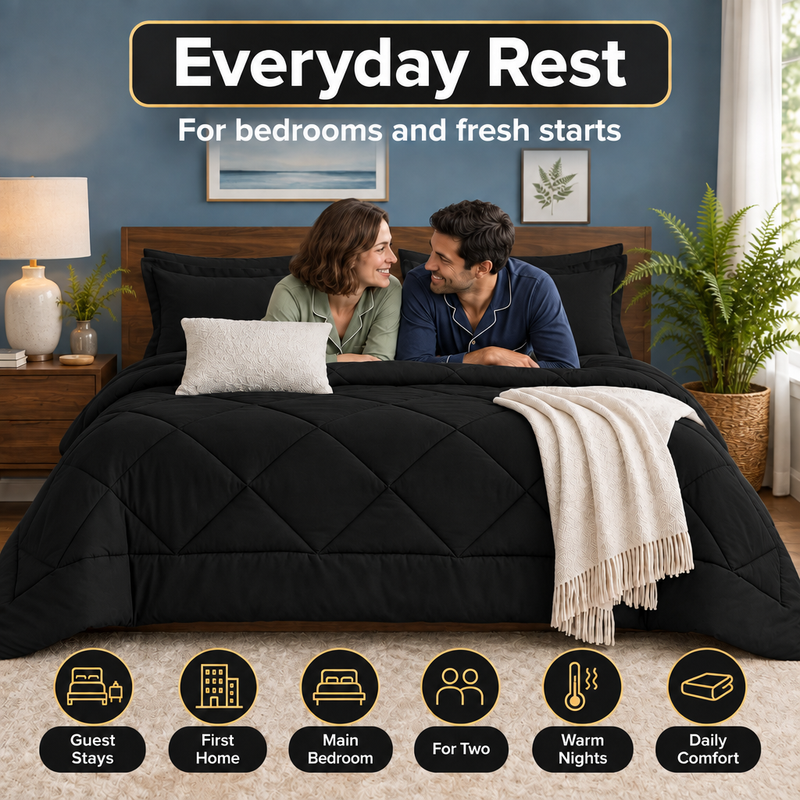 BEDDING SETS – 7-PIECE COMFORTER SET WITH SHEETS - 7