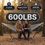 Double Hammock with Stand – Portable, Adjustable & 600lb Capacity for Indoor & Outdoor - 7