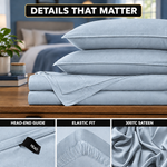 Bamboo Cooling Sheets – 300TC Viscose Sateen Sheet Set - 7