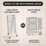 3-Tier Metal Rolling Cart – Foldable or Fixed Pegboard Styles - 7