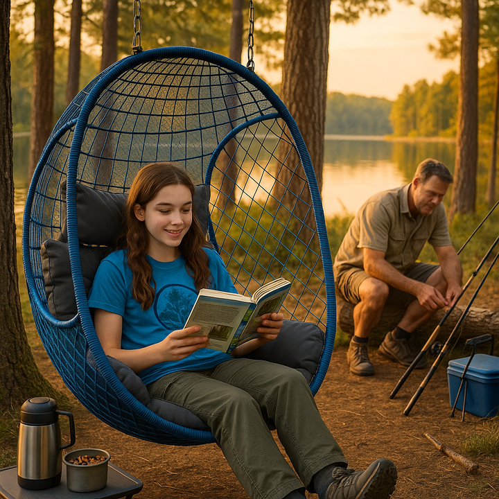 Premium Dark Gray Wicker Egg Chair - Double Hanging Patio Swing with Iron Frame, Cushion Set & Commercial Grade Weather Protection