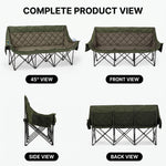 Oversized Padded 3-Person Folding Camping Loveseat Chair – Heavy Duty Outdoor Seating - 7