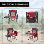 Camping Directors Chair, Heavy Duty,Oversized Portable Folding Chair with Side Table, Pocket for Beach, Fishing,Trip,Picnic,Lawn Blue - 7