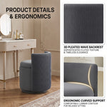 VANITY CHAIR WITH STORAGE – 360° SWIVEL VELVET SEAT - 7