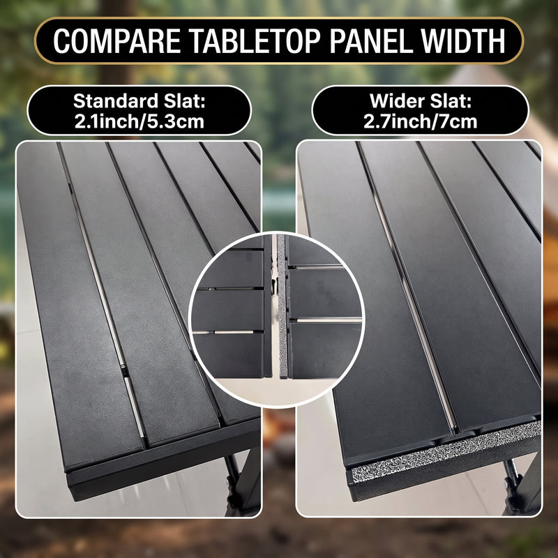 Lightweight Aluminum Folding Camping Table – Portable Roll-Up Outdoor Picnic Table with Carry Bag - 7