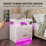 NIGHTSTAND WITH CHARGING STATION – LED, USB-C & DRAWERS - 7