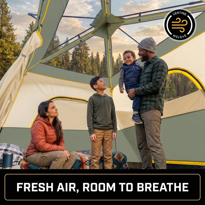 8–10 Person Instant Cabin Camping Tent with Room Divider - 7