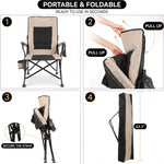 Heated Camping Chair for Adult Outdoor Activities - Portable Folding Heated Chair with 3 Adjustable Heat Levels, Heating Backrest Cushion Support 264LBS for Patio Camping (Battery Not Included) - 7