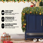 CHRISTMAS GARLAND WITH LIGHTS – PRE-LIT HOLIDAY GREENERY - 7