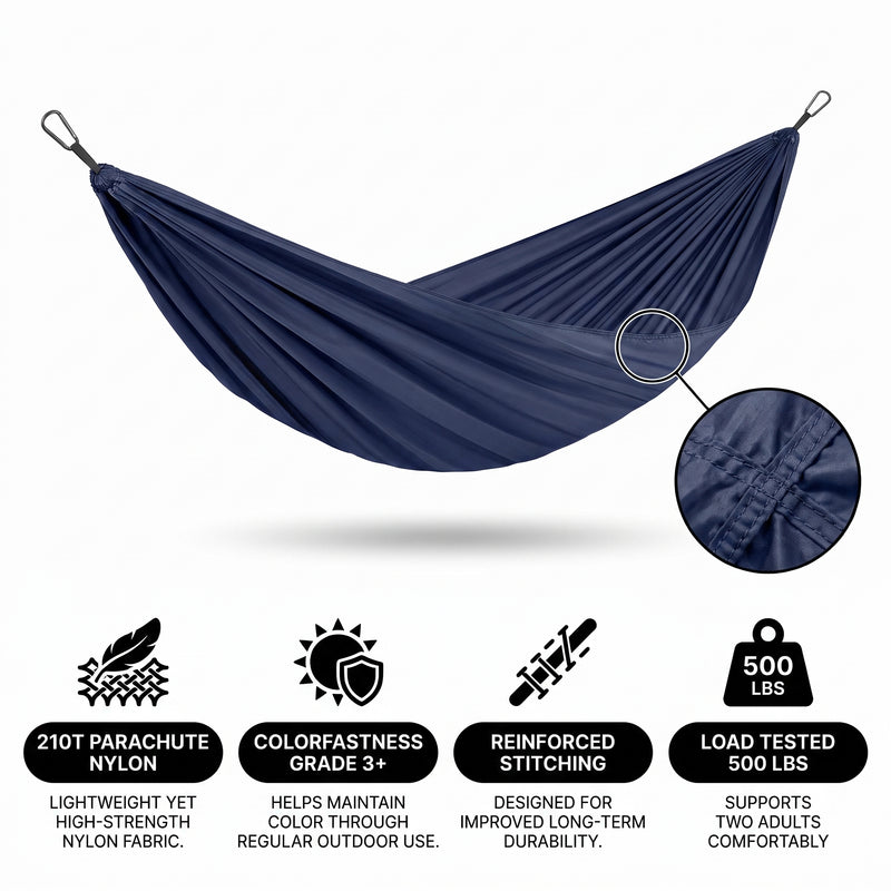 2-Person Camping Hammock with Mosquito Net & Rain Fly – Portable Outdoor Hammock Set (500lbs Capacity) - 7
