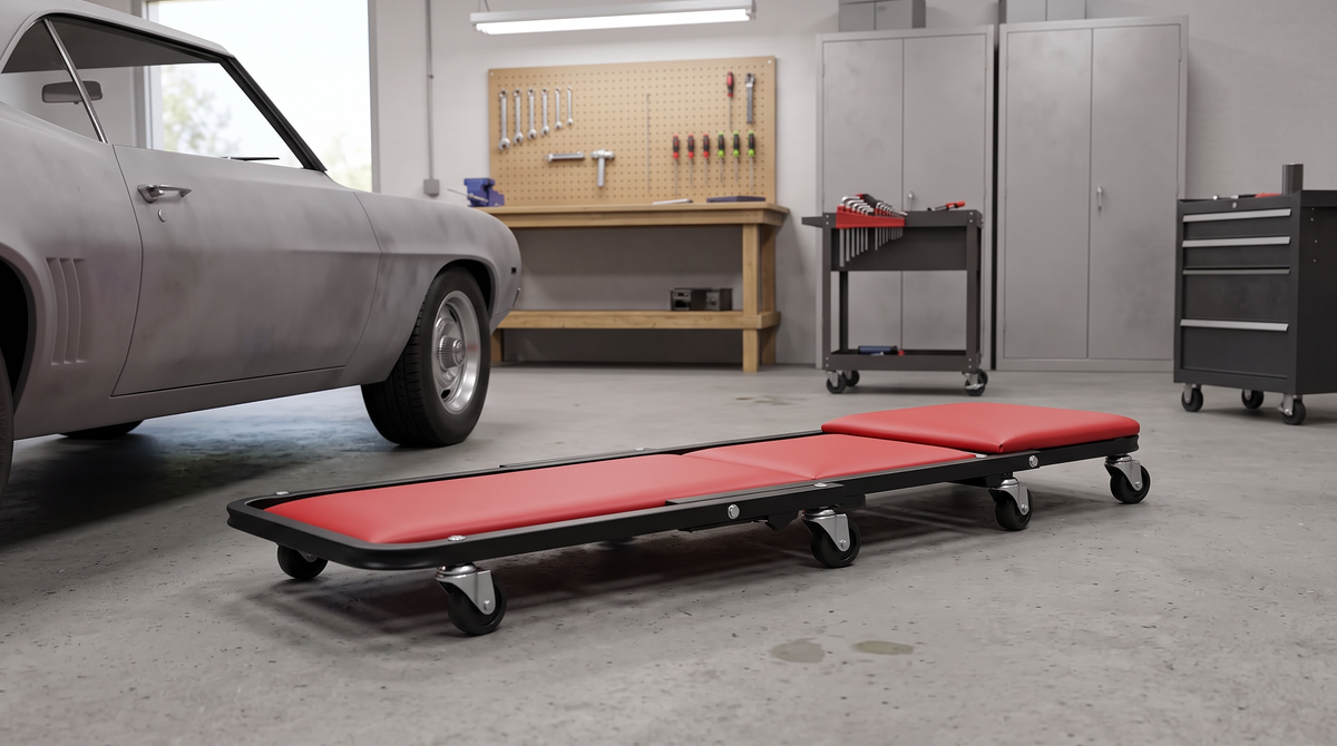 2-in-1 Mechanic Creeper Seat - Folding Z-Creeper, 300-450 lbs - fit and scale image 7