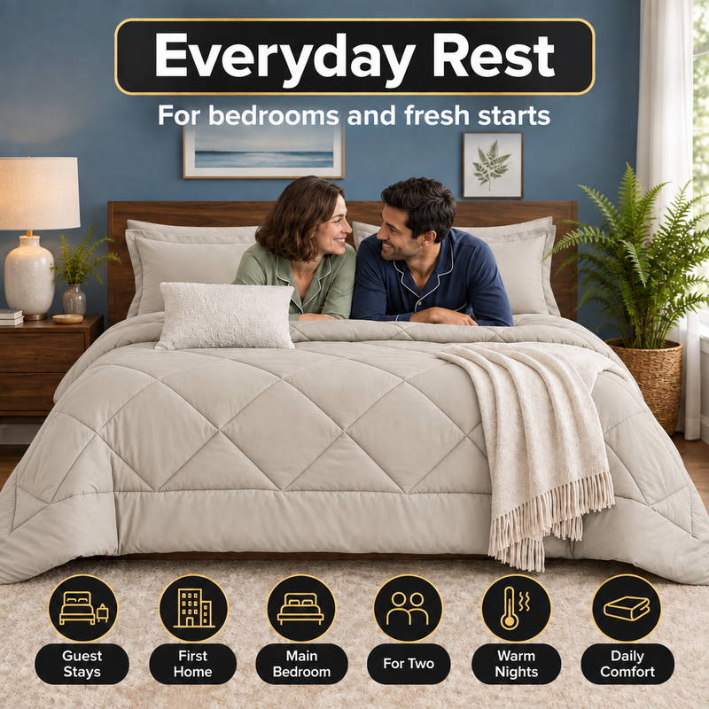 BEDDING SETS – 7-PIECE COMFORTER SET WITH SHEETS - 7