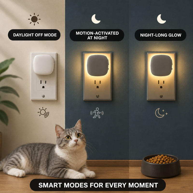 PLUG-IN NIGHT LIGHT – MOTION SENSOR, DUSK-TO-DAWN & DIMMING - 7
