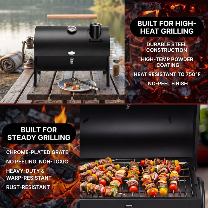 PORTABLE TABLETOP BBQ GRILL – CHARCOAL OUTDOOR GRILLS FOR CAMPING, PATIO, BEACH & BACKYARD - 7