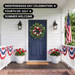 4TH OF JULY WREATH FOR FRONT DOOR – RED, WHITE & BLUE PATRIOTIC DÉCOR - 7