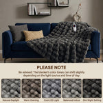 Heated Throw Blanket – Faux Rabbit Fur Bubble Texture, Ultra Soft - 7