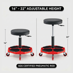 360° Swivel Pneumatic Mechanic Stool — 300–330 lbs Capacity, Padded Seat | Trufairs - 7