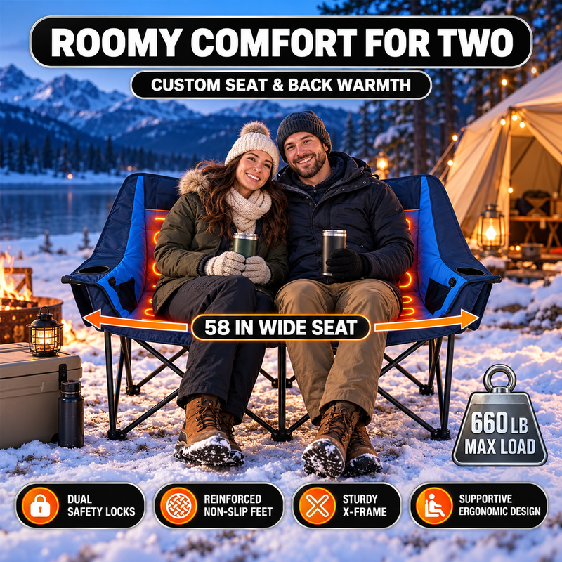Heated Camping Chair – Single Chair & Double Loveseat Options - 7