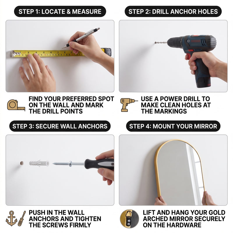 FULL LENGTH MIRROR – ARCHED STANDING & WALL-MOUNT DESIGN - 7