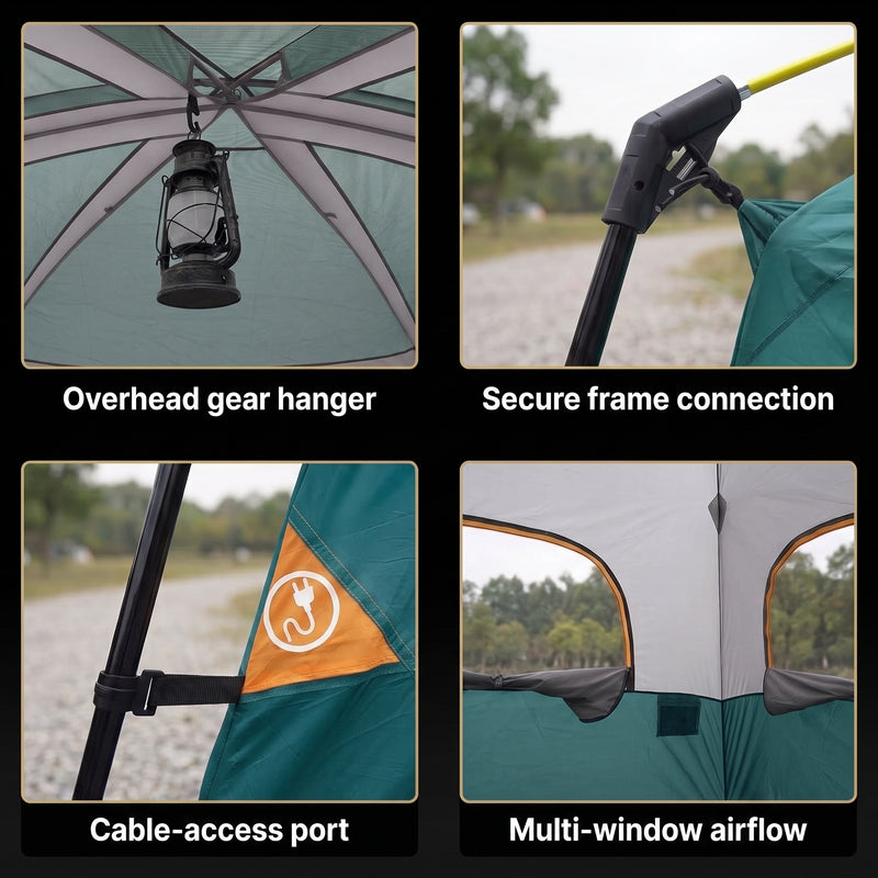 5–8 PERSON FAMILY DOME CAMPING TENT – WATERPROOF OUTDOOR TENT WITH RAINFLY & CARRY BAG - 7