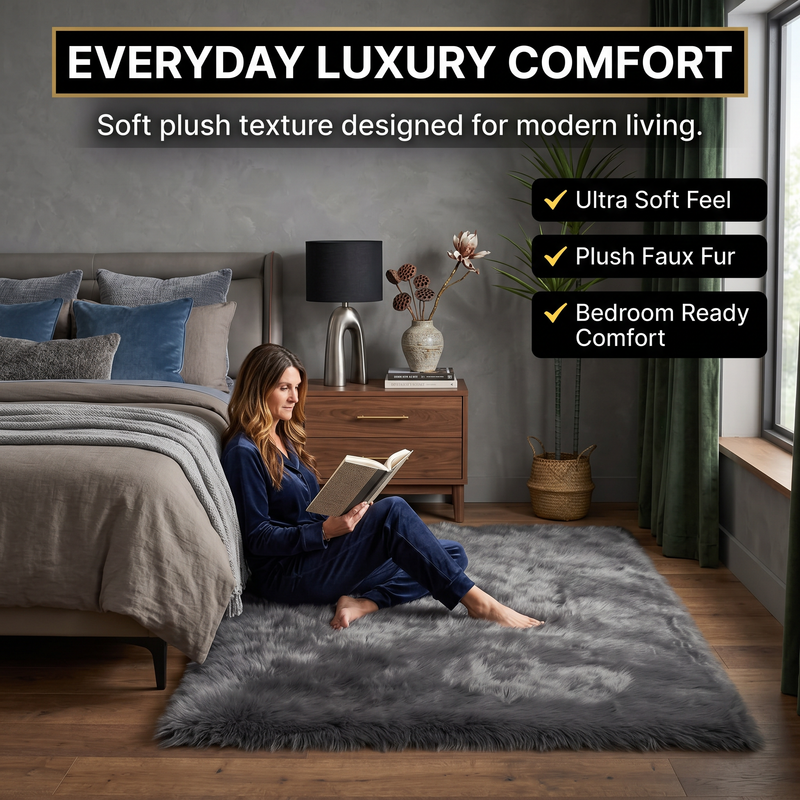 Faux Sheepskin Rug – Ultra Soft Fluffy Area Rug | Trufairs - 7 (Add)
