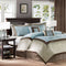 Madison Park Channing 7-Piece Comforter Set - Luxurious Taupe Bedding Collection with Pleated Details & Decorative Pillows