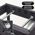 2 & 3 BURNER PORTABLE PROPANE FLAT TOP GRIDDLE – 20,000–45,000 BTU OUTDOOR GRIDDLE WITH SIDE SHELVES & CART - 7