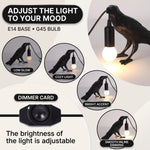 Gothic Raven Lamp – Dark Academia Table Light - 7