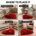 Heart Shaped Rug – Fluffy Faux Fur Plush Decor - 7