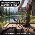 Tri-Lite Stool w/Back, Lightweight Portable Fishing Chair w/Cupholder and Carry Strap, Supports 225-Lb, Portable Outdoor Chair for the Hunting Blind, Camping, Travel, Hiking - 7