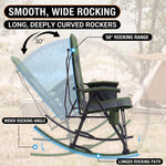 High Back Folding Rocking Camping Chair – Oversized Portable Outdoor Rocker with Cup Holder, Carry Bag & Heavy-Duty Steel Frame - 7