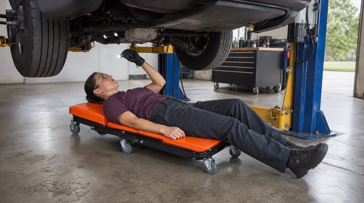 2-in-1 Mechanic Creeper Seat - Folding Z-Creeper, 300-450 lbs - image 7