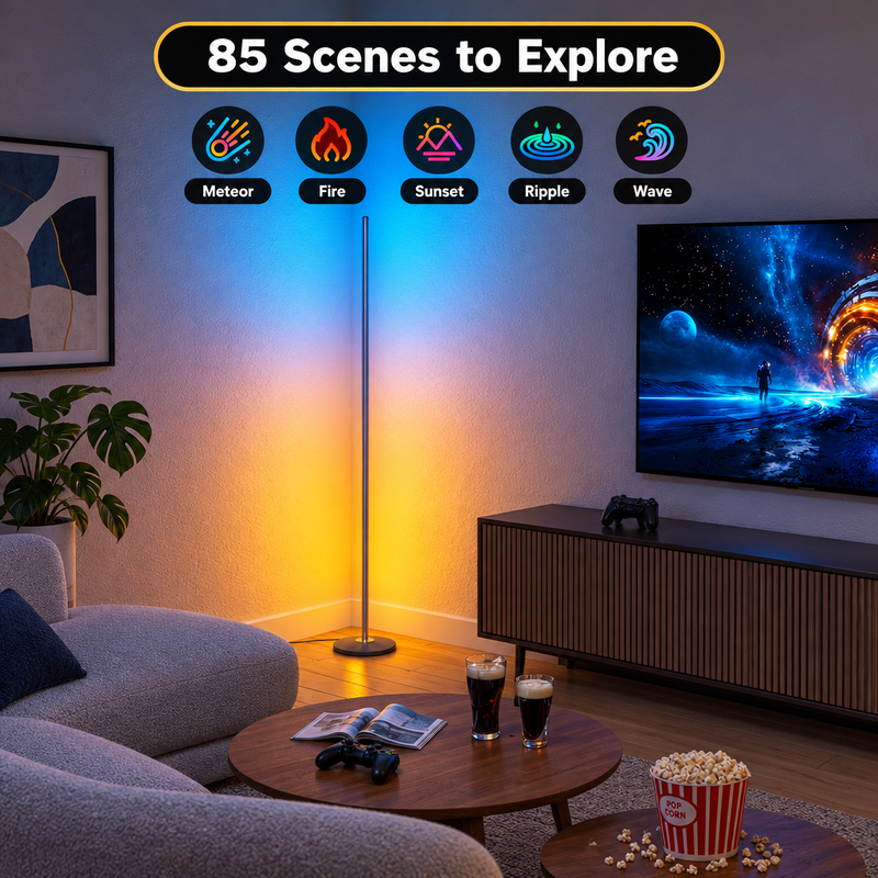 FLOOR LAMP – SMART RGBIC CORNER LAMP WITH MUSIC SYNC - 7