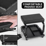 Rolling Mechanic Stool with Tool Tray - Creeper Seat with Wheels for Garage & Shop, Rolling Work Stool with Wheels for Mechanics, Auto Repair Workshop - 7