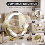 LED Vanity Mirror with Halo Lights – Dimmable, Touch Control, 360° Rotation - 7