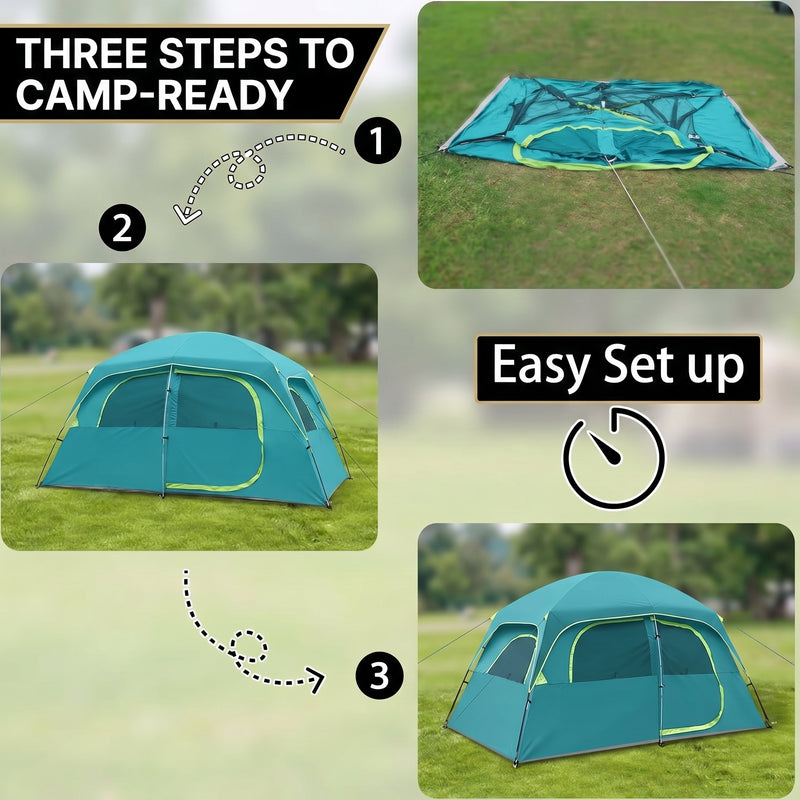 5–8 PERSON FAMILY DOME CAMPING TENT – WATERPROOF OUTDOOR TENT WITH RAINFLY & CARRY BAG - 7