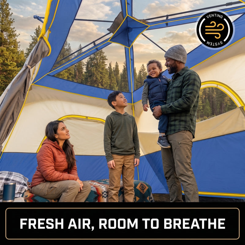 8–10 Person Instant Cabin Camping Tent with Room Divider - 7