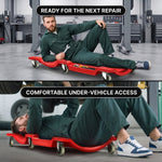 Low Profile Rolling Garage Creeper - Mechanic Creeper with Padded Headrest & Tool Trays, Under Car Roller for Automotive Repair, Rolling Car Creeper - 7