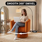 Channel Tufted Swivel Accent Chair – Velvet Barrel Chair - 7