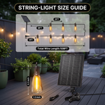 Outdoor Solar String Lights with Remote — Black, 37–108 ft - 7