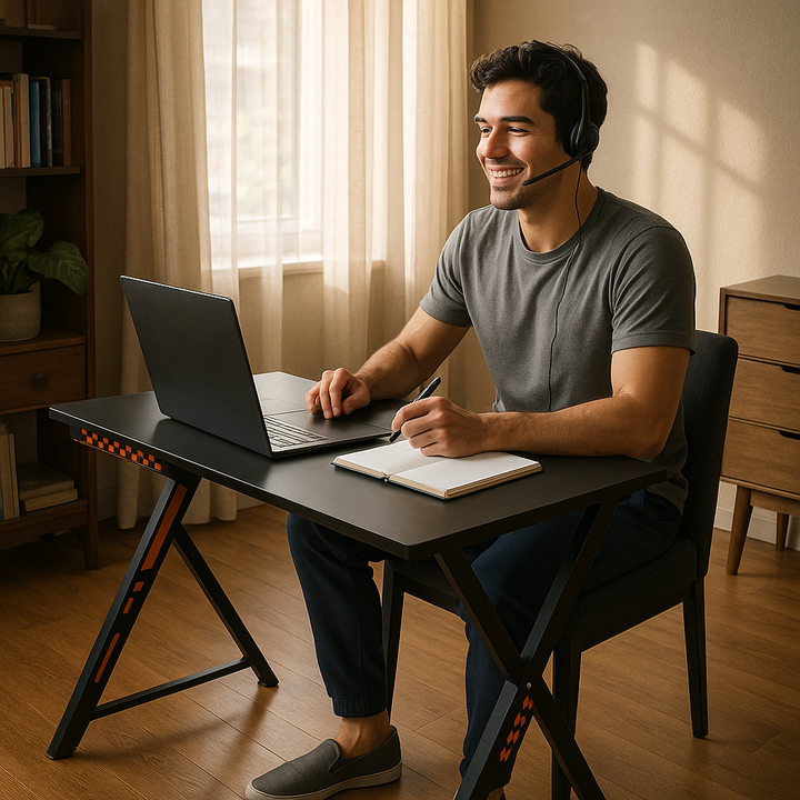 CompactEase Modern Ergonomic Desk for Small Spaces