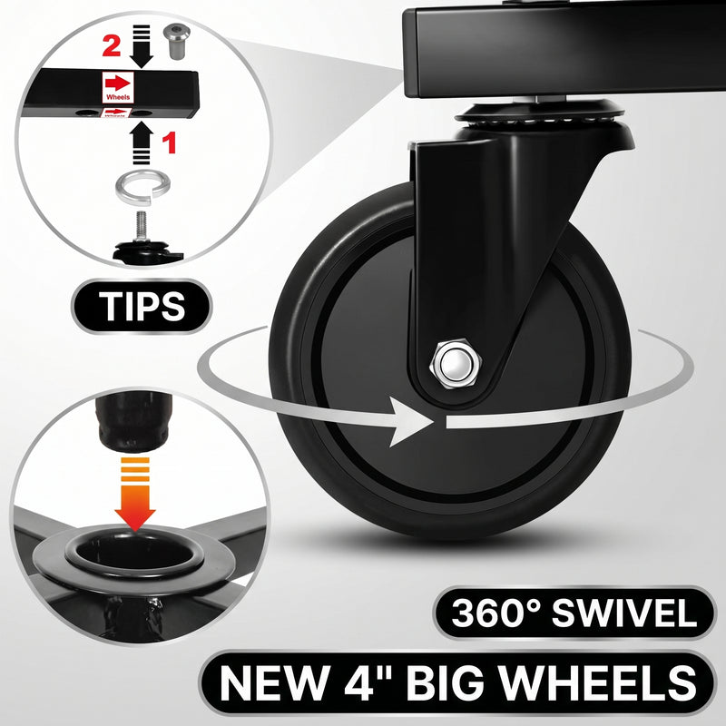 Adjustable Rolling Garage Stool – Ergonomic Shop Seat with Casters & Tool Tray | Trufairs - 7 (add)