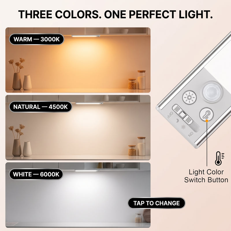 Rechargeable Under Cabinet Lights with Motion Sensor, 2-Pack - 7
