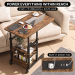 C-SHAPED END TABLE WITH CHARGING STATION – ADJUSTABLE HEIGHT - 7
