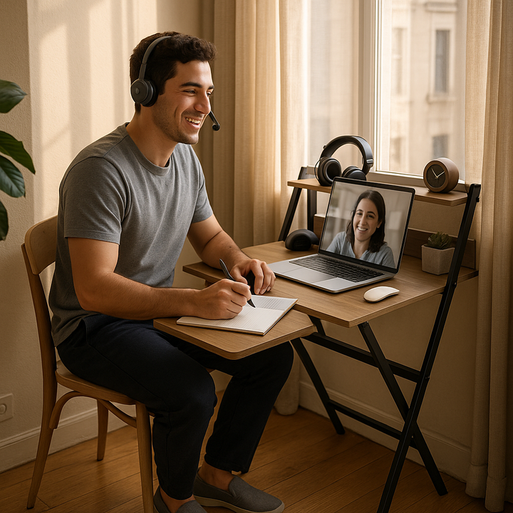FoldMate 27.6" Walnut Folding Desk with Monitor Shelf